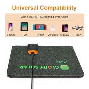 แผงโซลาร์เซลล์พับได้แบบพกพา BSCI Solar Mono Crystalline 56w สำหรับชาร์จโทรศัพท์ผ่านพอร์ต USB พร้อมไฟส่องสว่างในตัว - Product Image 5