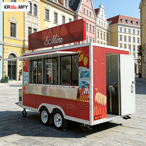 Chariot de glaces mobile de rue, remorque de camion de restauration entièrement équipée pour snacks, bonbons et chips - Product Image 4