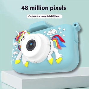 Cartoon Rainbow Unicórnio Dual HD Camera Mini <span class=keywords><strong>DSLR</strong></span> das Crianças com CMOS Sensor de Imagem Plástico MicroSD Foto e Vídeo Câmera - Product Image 4