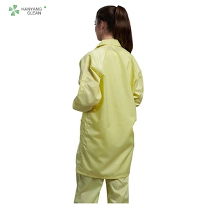 H-1104 Antiestático <span class=keywords><strong>ESD</strong></span> Smock Gown Autoclavável Cleanroom Pink Stripe Vestuário Segurança Vestuário para Lab Coats - Product Image 6