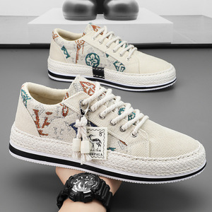 Men's shoes - Summer breathable, versatile and casual slip-on soft-soled height-increasing canvas shoes <b>for</b> men - Product Image 1