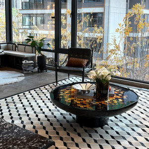 <span class=keywords><strong>Table</strong></span> <span class=keywords><strong>basse</strong></span> <span class=keywords><strong>en</strong></span> mosaïque de fibre de verre design, style italien, design artistique, meubles de salon pour la maison, les espaces de réunion et les espaces de vie - Product Image 2