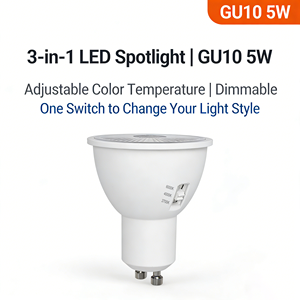 5W GU10 Tri Color Dimmable LED Spot <b>Bulb</b> SMD Retrofit Reflector Lamp for Warehouse Lighting - Product Image 1