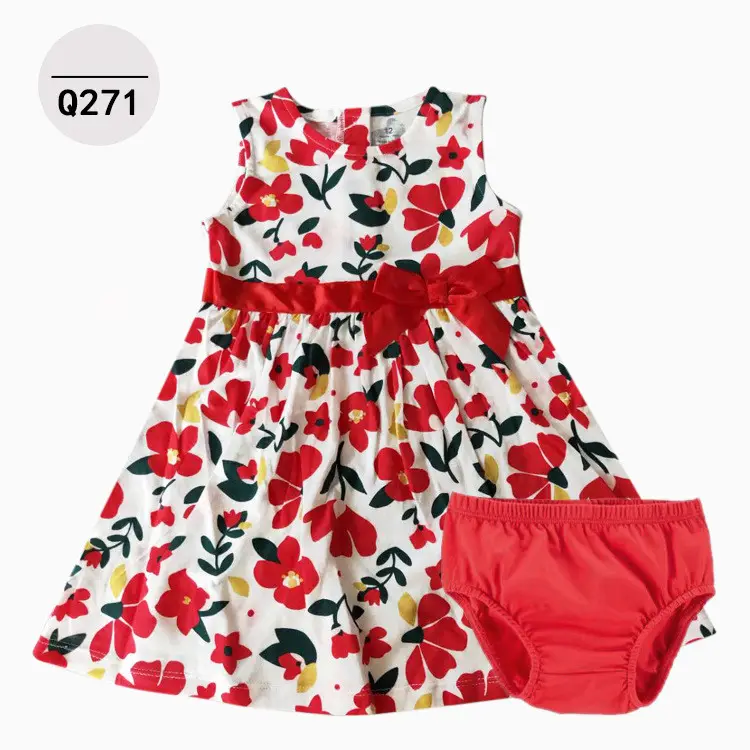 2023 12 to 18 months baby dresses summer cotton baby girl princess dresses casual designs wholesale clothing