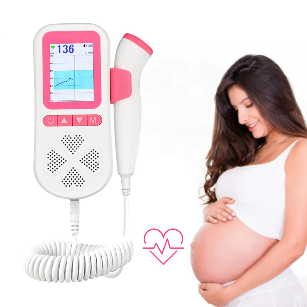 Ev ev kullanımı cep FHR dedektörü bebek kalp atışı gebelik Fetal Doppler monitör
