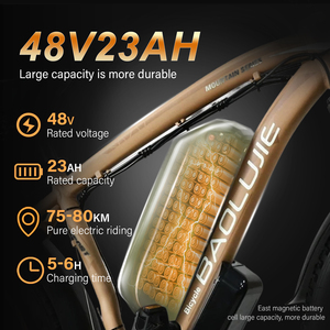 Bicicleta Eléctrica de Montaña de Alta Potencia 48V 2000W, Motor Delantero y Trasero sin Escobillas de Alta Velocidad, Neumáticos Anchos para Adultos, BaoLuJie - Product Image 5