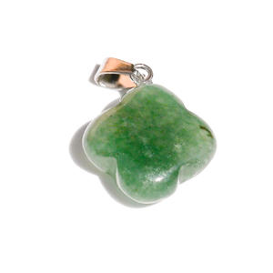 Delicado Colgante de Trébol de Piedra Semipreciosa de Cristal Natural, Gema Tallada, Amuletos de la Suerte de Cuatro Hojas, Suministros para la Fabricación de Joyas Espirituales - Product Image 6