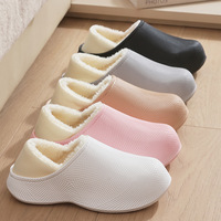 Sandal Rumah Wanita Berbahan Katun, Hangat untuk Musim Dingin, Empuk, Ringan, Alas Lembut, Anti-selip, Bulu Halus