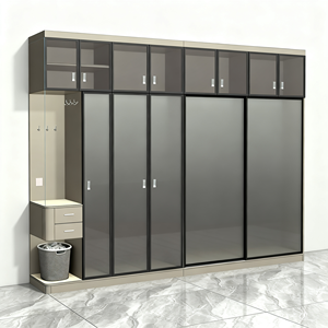 <span class=keywords><strong>Armadio</strong></span> con Porta Scorrevole in Alluminio dal Design Moderno, Mobile Indipendente per Camera da Letto e Organizzazione Domestica - Product Image 6