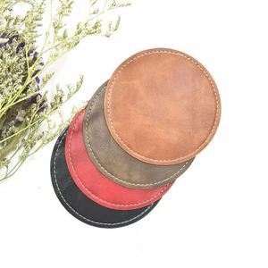 Creative Design Promotional Cup <b>Coaster</b> Blank PU Leather for Drinks for Indoor Use - Product Image 1