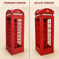 Bilik Telepon Luar Ruangan Merah Versi Standar Deluxe Ukuran Kustom 50x50x150cm hingga 90x90x240cm untuk Perabotan Jalan