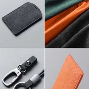Étui porte-clés en cuir suédé pour télécommande de voiture, étui pour carte d'accès, pochette pour cartes, porte-clés personnalisé NFC - Product Image 6