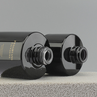 Bouteille de sérum noire avec logo personnalisé 20ml 50ml bouteille en verre cosmétique bouteille d'emballage de crème pour le visage flacon compte-gouttes emballage de soins de la peau