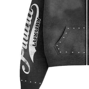 هودي قابل للعكس بنمط الفهد مصنوع من القطن 100٪ بتصميم عتيق - قابل للتخصيص بالطباعة وتصاميم الحرف اليدوية الأخرى - Product Image 4