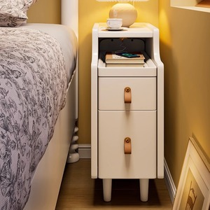 Solid Wood Nightstand 20Cm Narrow Modern Design Storage Bedroom Side Table - Product Image 3