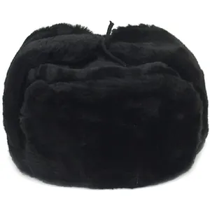 Vente en gros Ushanka Azhna russe Ushanka oreille-rabat chapeau taille 55-64 fausse fourrure couleur noire