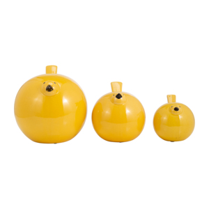 Set di Sculture di Uccelli in Ceramica Gialle, Statuette Decorative per Casa, Ufficio, Bagno, Soggiorno - Product Image 1