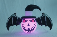 Chauve-souris gonflable d'Halloween, chauve-souris violette gonflable Led décoration extérieure éclairée grande décoration de cour de fête pour la pelouse effrayante à la maison