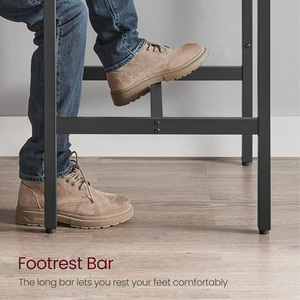 Taburetes de Bar industriales/silla de desayuno rústica con reposapiés en sala de estar/fiesta para cocina marrón - Product Image 5