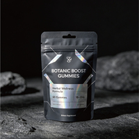 Sachet refermable personnalisé en feuille VMPET mate avec fermeture éclair, idéal pour les compléments alimentaires en gommes pour le soutien de la libido et du bien-être