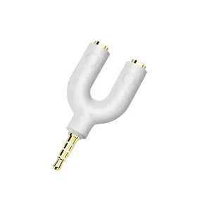 Veggieg grosir U bentuk Jack 3.5mm 2 In 1 Earphone Audio Splitter untuk mikrofon produk