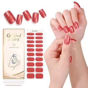 Fabrieksprijs Semi-Geharde Gel Strips Kit Nagelstickers Custom Hot Sale Gel Nagellak Sticker Gel Nagel Met De Uv