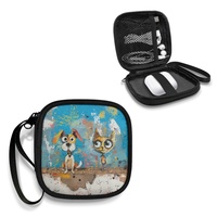 Mini sac de rangement créatif à motif de dessin animé, pochette portable tendance pour accessoires, écouteurs, chargeur, câble