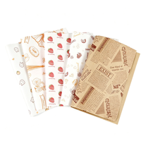 Kertas Pembungkus Sandwich Ramah Lingkungan, Biodegradable, Anti Minyak, Food Grade, Cetak Sesuai Pesanan untuk Sushi, Burger, Roti
