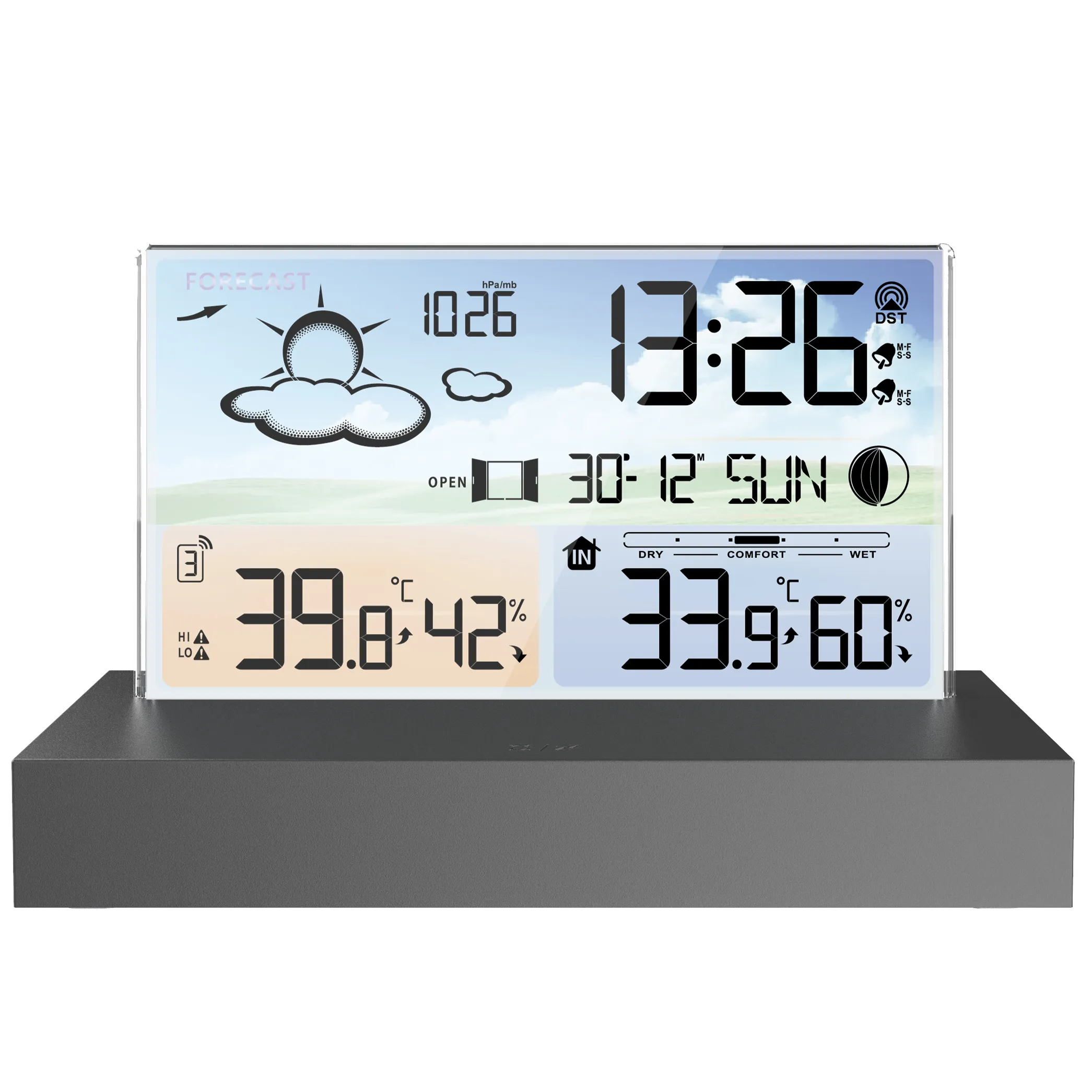 Digitaal Weerstation Indoor Outdoor Thermometer Hygrometer Barometer Elektronica Desktop Wekker Draadloos Weerstation