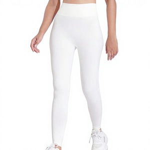 Leggings de sport respirants en maille à séchage rapide et antibactériens pour femme, coupe ajustée, taille mi-haute, longueur genou, en Spandex/Polyester - Product Image 1