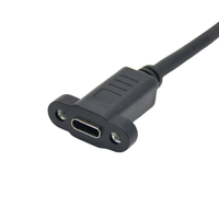 Cable de Datos USB 3.1 con Función Completa, Chapado en Oro, Tipo C Macho a USB Tipo C Hembra, Montaje en Panel