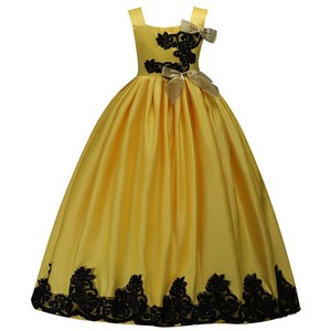 Vestido de niña de flores para niños, vestido largo de princesa de encaje sin tirantes, color verde, para fiesta de boda - Product Image 2