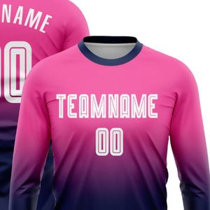 Ombre <b>Long</b> Sleeve Soccer Jersey Football <b>Match</b> Training Shirt Breathable Sports Uniform for Men Teams Name Sportwear - Product Image 4