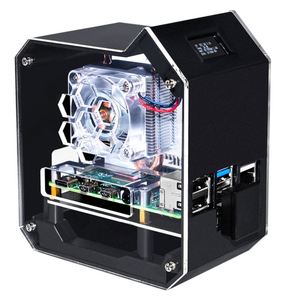 WaveShare MINI Tower ชุด NAS สำหรับ<span class=keywords><strong>4B</strong></span> Raspberry Pi รองรับได้ถึง2TB M.2 SATA SSD การกระจายความร้อนที่แข็งแกร่งการแสดงผลหน้าจอ OLED - Product Image 3