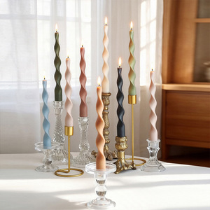 Bougie spirale torsadée française sans fumée, longue bougie en bâton pour mariage, table à manger, décoration intérieure - Product Image 1