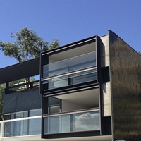 Elektrisches Luxus-Panorama-Aluminium-Schiebefenster mit dickem Rahmen für Geschäfte, schalldichtes Guillotine-Vertikalschiebefenster