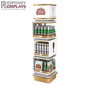 Stylish 360 Degree Visibility Hot Galvanized <b>Wine</b> & Beer Display Multi-Layered <b>Stand</b> for Supermarket & Bar - Product Image 5