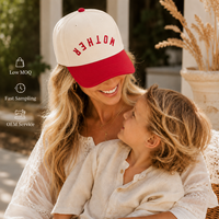 Casquette de baseball 5 panneaux en sergé de coton Dymf, logo brodé vintage, personnalisable, sportive, ajustable, pour style urbain Mother Dobby
