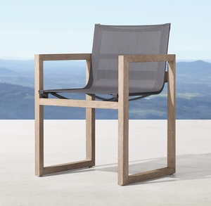 Juego de Sillas de Comedor de Teca <span class=keywords><strong>para</strong></span> Exteriores, Mesa de Madera Moderna, Sillón con Malla <span class=keywords><strong>para</strong></span> <span class=keywords><strong>Terraza</strong></span>, Jardín, Patio y Sala de Estar - Product Image 3