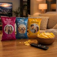 Sachet personnalisé refermable à fermeture éclair pour chips et snacks, en aluminium alimentaire imprimé