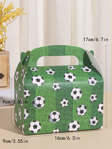 Boîte à friandises pour fête, boîte d'emballage en papier pour produits de boulangerie, boîte d'emballage pour desserts à thème football - Product Image 4