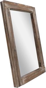 Trang trại Vanity walnut kết thúc tường gương trang trại phòng ngủ phòng tắm Vanity gương lớn gỗ mộc mạc Khung gương - Product Image 4