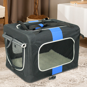 Caisse pliable de Style de luxe pour chien nouveau Style tissu doux transporteur pour animaux de compagnie motif solide Durable Oxford métal emballé boîte plateau en plastique - Product Image 1