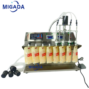 Máquina <span class=keywords><strong>de</strong></span> llenado <span class=keywords><strong>de</strong></span> bolsas con boquilla semiautomática <span class=keywords><strong>de</strong></span> 4 cabezales para jugos, bebidas, líquidos <span class=keywords><strong>de</strong></span> limpieza y detergentes, en stock. - Product Image 2