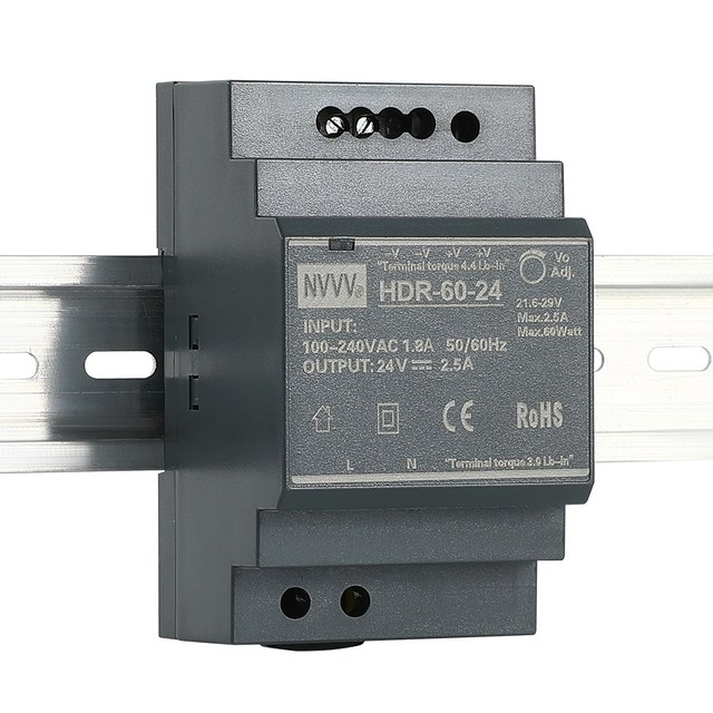 HDR-60-24 HDR Series Ac to Dc Ultra-thin Din Rail Power Supply HDR-60 60W 5V/12V/24V Switching Power Supply Smps