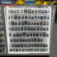 Présentoir LED sur pied repositionnable à double face pour cartes de sport, cartes de baseball et cartes TGC, en acrylique, pour collection et exposition en magasin