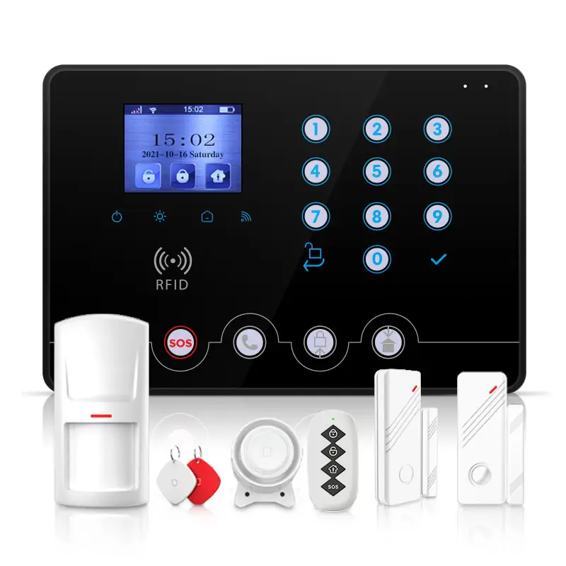 Alarm rumah pintar 4G WIFI 2023 Alarm otomatisasi kontrol nirkabel dengan Alexa dan alarm rumah Google