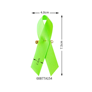 Ruban de sensibilisation au cancer du sein, du poumon, de la prostate et du pancréas en <span class=keywords><strong>satin</strong></span> 100% polyester à une face avec épingles de sécurité - Product Image 2