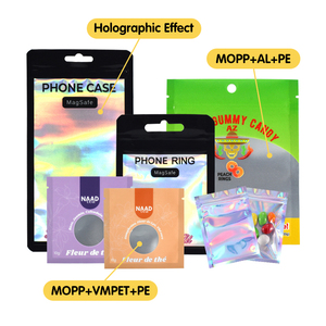 Tùy chỉnh in ấn Zip khóa nhựa ăn được bao bì Holographic nhôm kim loại kỳ lạ Mylar túi với cửa sổ - Product Image 2