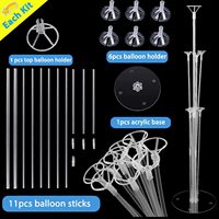 Kit de supports de ballons de bureau 4/8 pièces, bâtons de ballons en plastique avec base, accessoires de décoration de table d'anniversaire, fabriqué en Chine